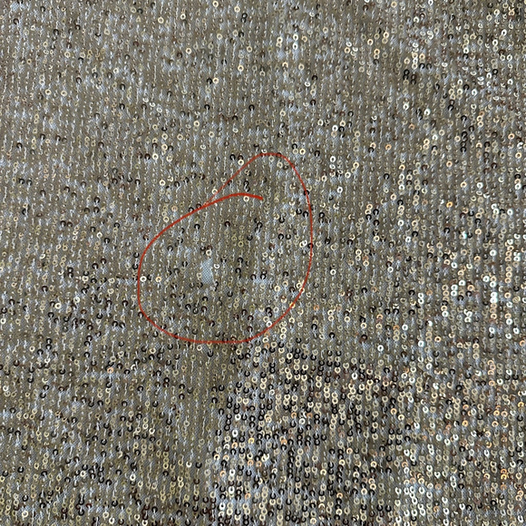 Kids Cat & Jack Dress S 6/7 Gold White Sequin Short Sleeve Party Dress - FLAW - Picture 9 of 9